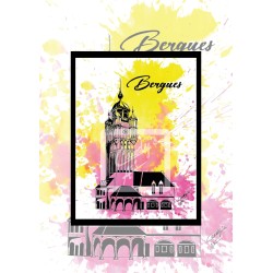 Affiche Bergues - Le Beffroi -