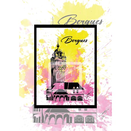 Affiche Bergues - Le Beffroi -