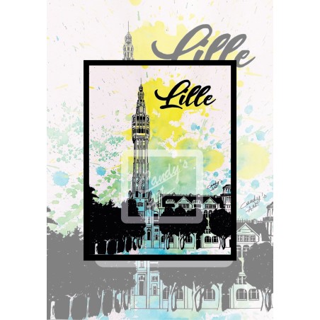Affiche Lille - Beffroi de l'Hôtel de ville -