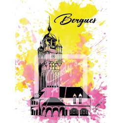 Affiche Bergues - Le Beffroi -