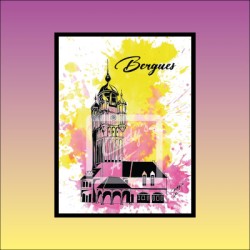 Affiche Bergues - Le Beffroi -