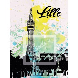 Affiche Lille - Beffroi de l'Hôtel de ville -